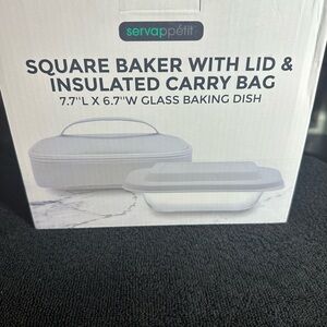 Servappétit Square Baker with Lid and Insulated Carry Bag